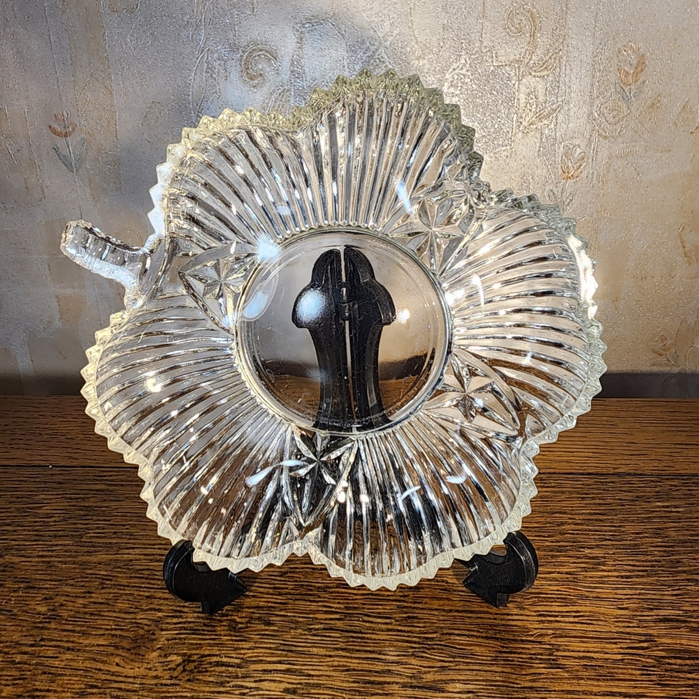 Elegant Clear Glass Shamrock Shaped Dish